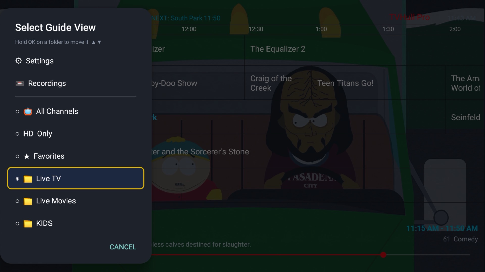 TVHull Pro Guide Views